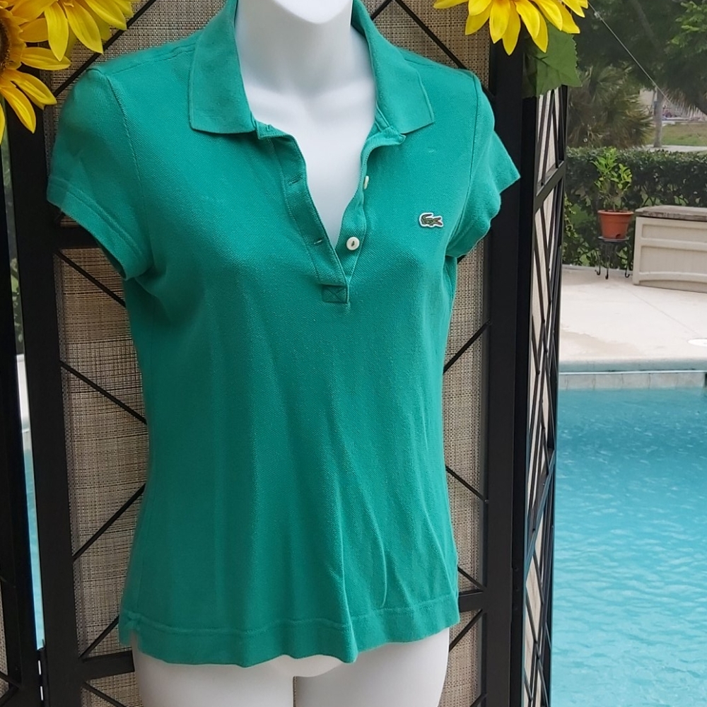 LACOSTE  GREEN POLO SZ 36